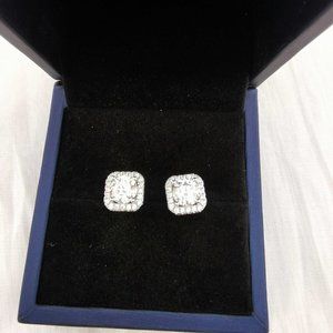 Moissanite Hoop Huggie Earrings 925 Silver